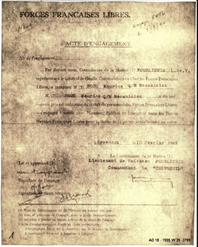 Engagement de Maurice Houé