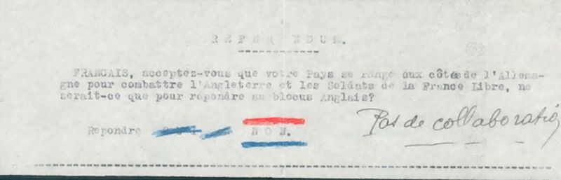 réponse adressée par un anonyme au secrétaire d’Etat à l’Intérieur à Paris, 1941. AD18, 1W206