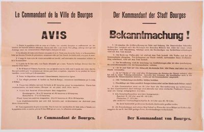 Première affiche allemande apposée aux premières heures de l'Occupation