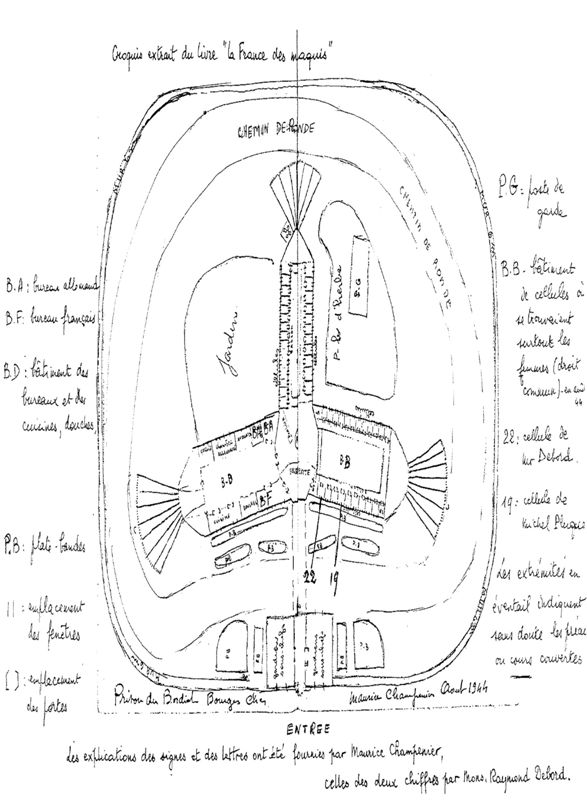 Plan de la prison du Bordiot à Bourges